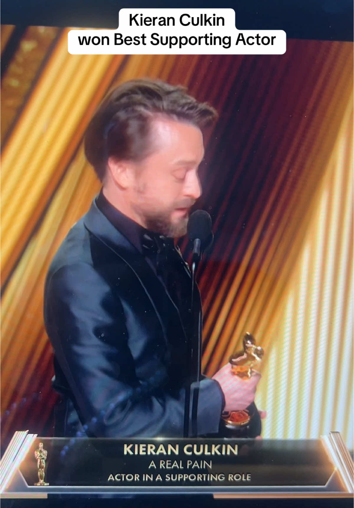 Best Supporting Actor -Kieran Culkin  #oscar #oscars #Oscars2025 #bestsupportingactor #fyp