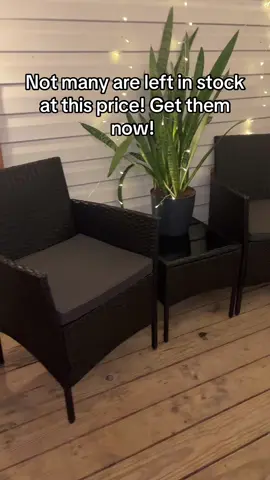 Yall grab these up patio sets they are selling fast! #patiofurniture  #yaheetech #outdoorpatiofurniture  ##patioset #shattwrproof #ledlights #outsidelights #stringlights #led #ledlights #100ft 