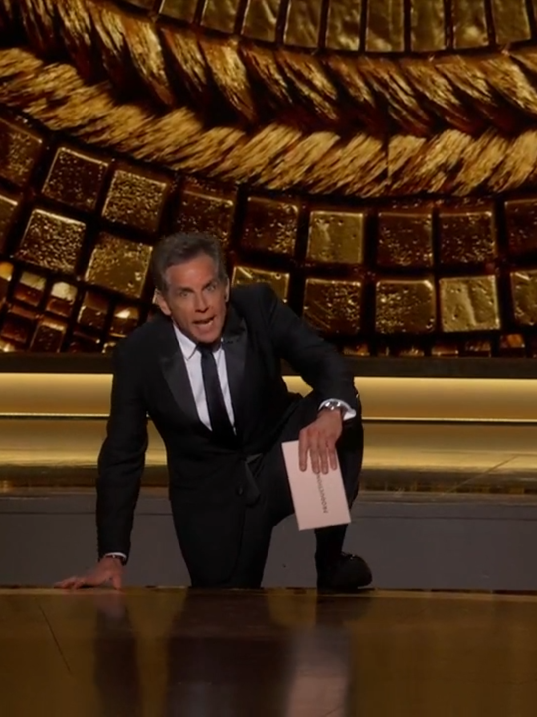 Ben Stiller took the stage — and subsequently fell into the stage — while presenting the Academy Award for production design. #oscars 