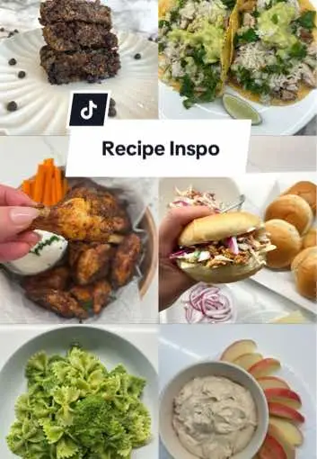 All the recipes can be found on my website nutritionwithjuliana.com!  ➡️ baked oatmeal chocolate chip  ➡️ chicken thigh tacos  ➡️ healthy chicken wings ➡️ shredded tofu ➡️ pasta in green sauce ➡️ peanut butter yogurt dip  … #recipeinspor#recipesoftiktokr#recipestomakem#mealprepideasm#mealprepb#blogrecipesm#mealideasb#bakedoatst#tofupulledc#chickenthighsp#pestopastay#yogurtdip