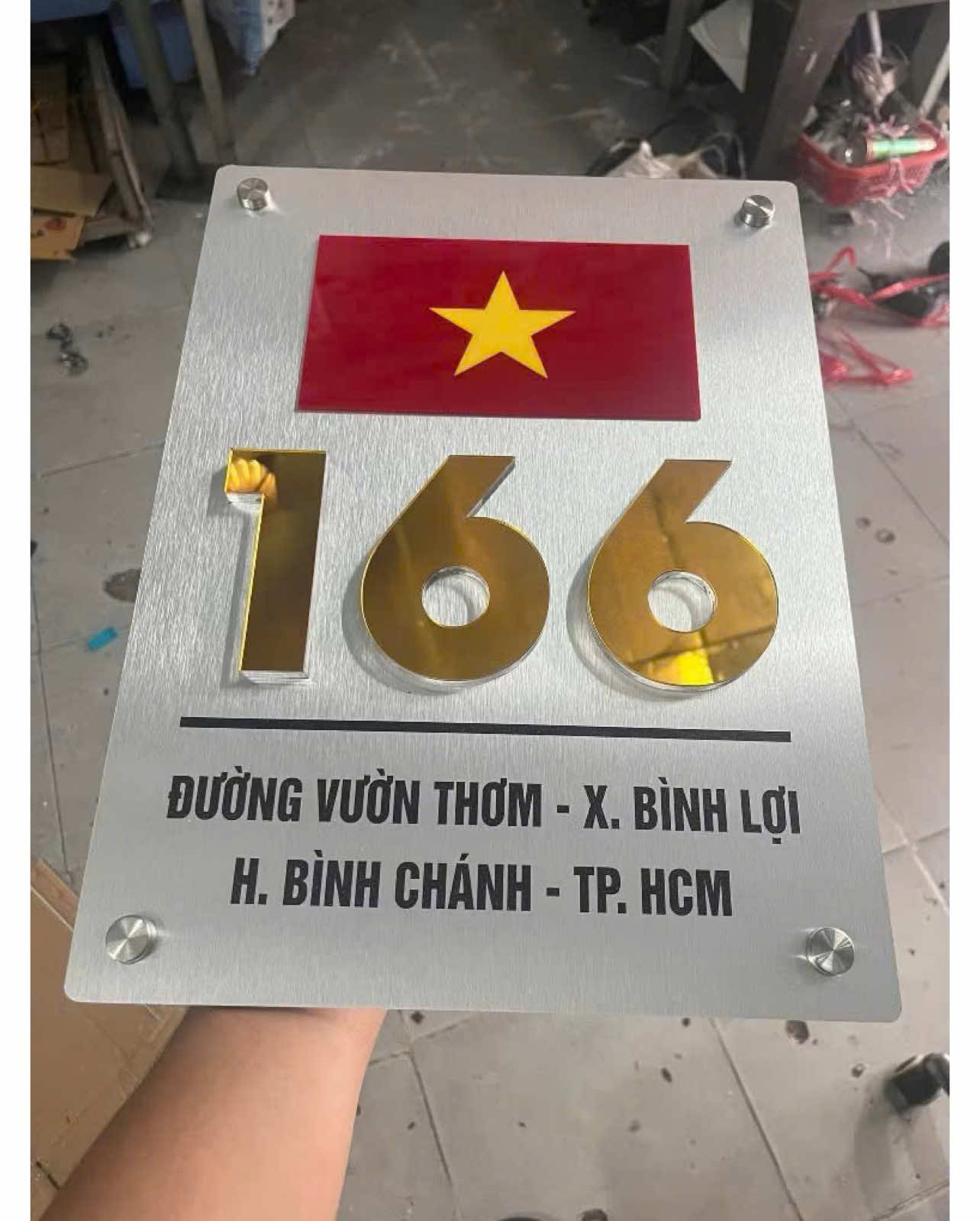 Biển số nhà cờ VN 🇻🇳. #nhadepdecor #biensonha #bangsonha #biensonhadep #top #thinhhanh 