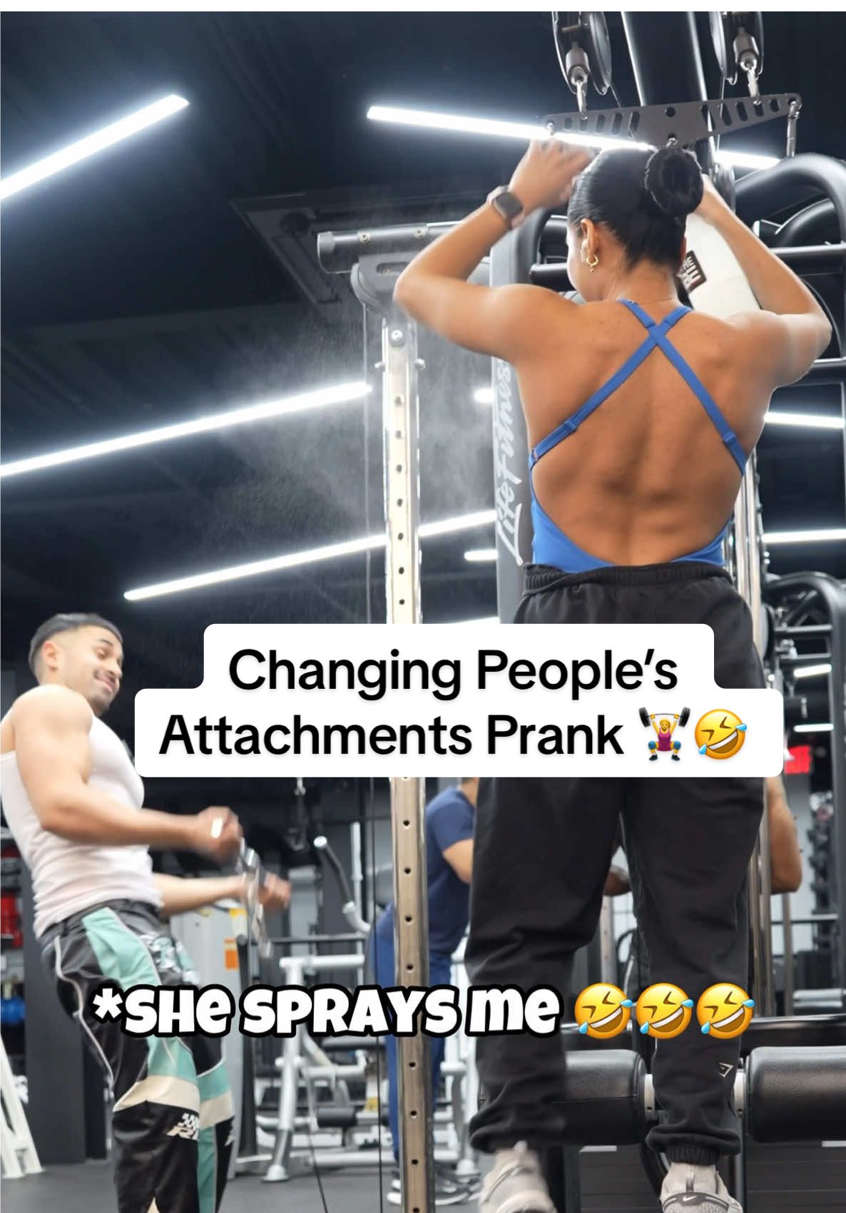 She Sprayed Me 🤣💦 #fyp #gym #fypシ #foryoupage #GymTok #workout #lol 