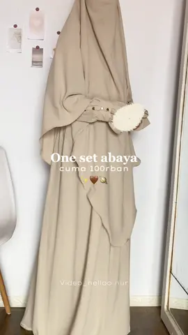 One set abaya & french khimar udah free cadar tali cuma 100rban😭