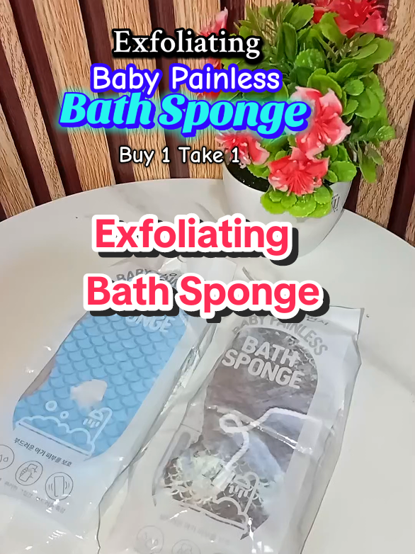Exfoliating Bath Sponge For Baby #bathsponge #exfoliatingscrub #exfoliatingsponge #painlessbabybathsponge 