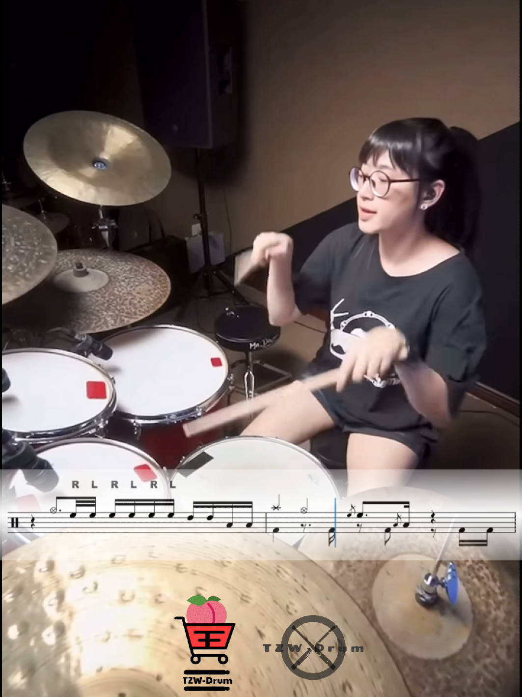 Perfect drum transcription Tarn Softwhip tanks 桃子王音乐 #perfect #tarnsoftwhip  #drumcover #femaledrummer #drummergirl 