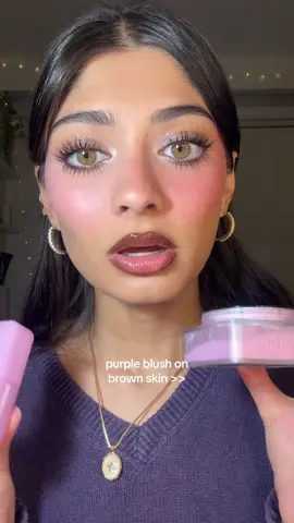 ur sign to try the @hudabeautyshop ube blush and powder!! so good @Huda Beauty  @YSL Beauty blush in 44  #fyp #makeup #blush #purpleblush #indian #toronto 