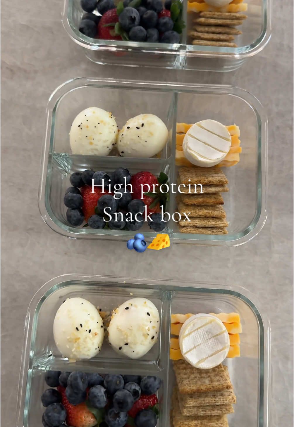High protein snack box prep 🥚🍓🧀🫐 #snackbox #proteinsnack #healthysnacks #restock #snackideas #organizedhome #asmr #asmrsounds 