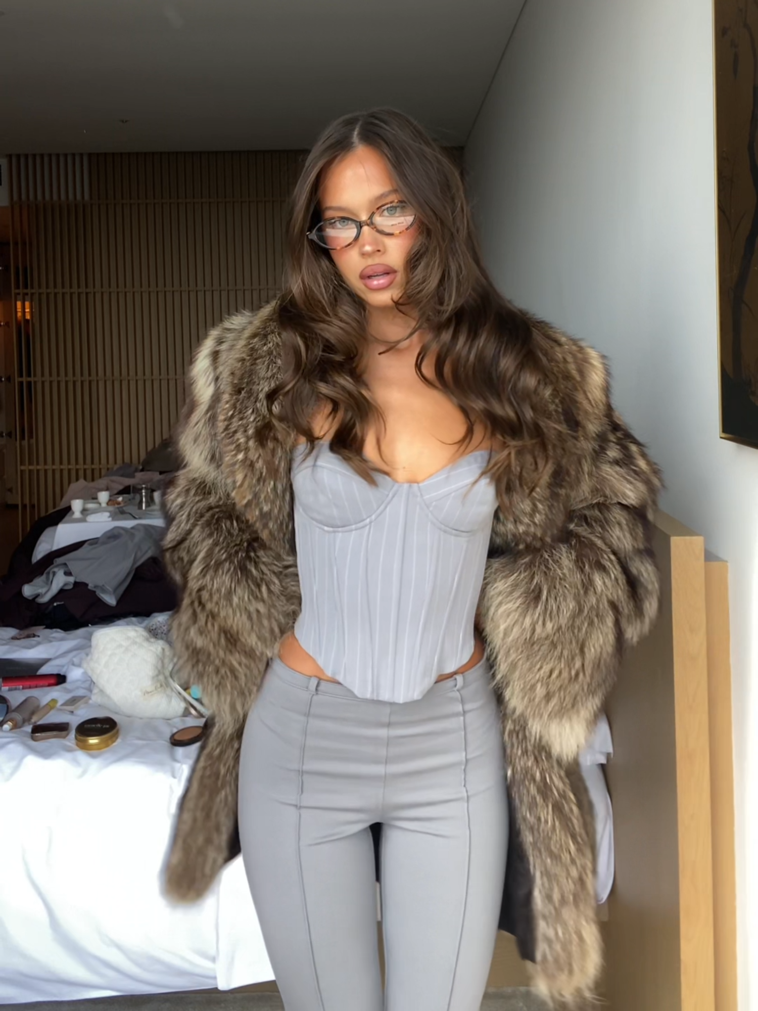 @isabellemathers wearing Modernist Echoes, The City Edit Drop Two... Launching tomorrow 5pm GMT #ohpolly #ohpollydress #wardrobeessential #wardrobestaples #tailored #citystyle #citygirls