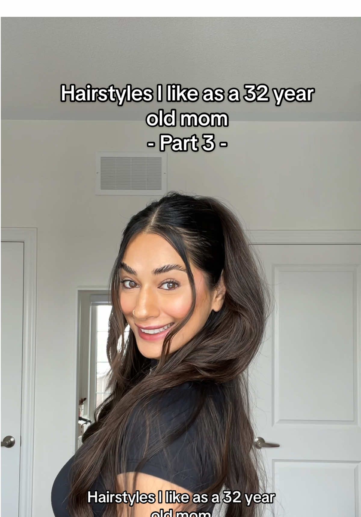 Can’t go wrong with half up and half down hairstyle. #hairstyle #hairstyletutorial #momtok #momsover30 #hairinspo #easyhairstyle #fyp 