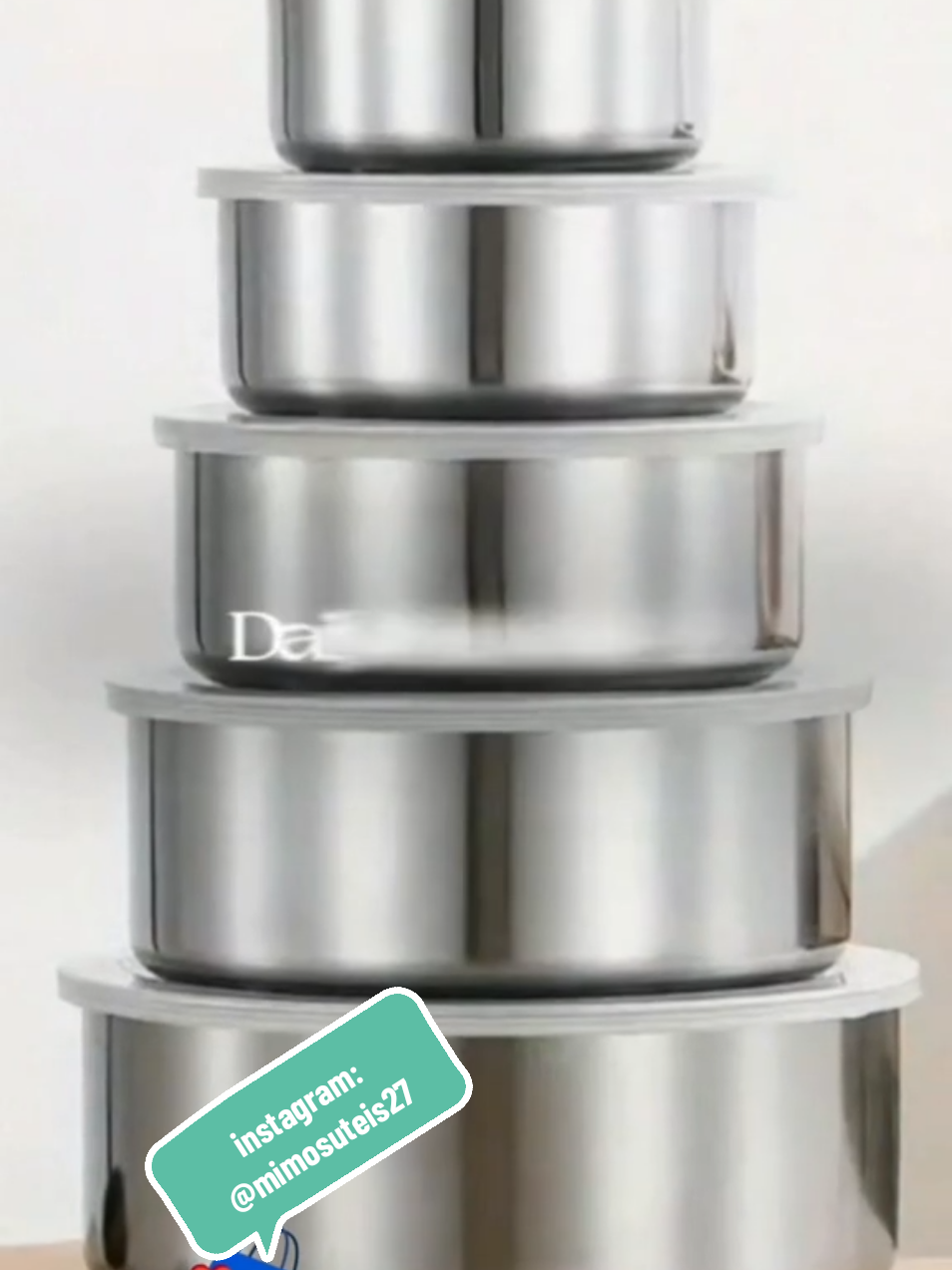 Jogo de potes tigelas em inox com tampa. Confira! https://s.shopee.com.br/AA2kY7c2Id?share_channel_code=3 ou Link na Bio  @mimosuteis27 #promocao #utilidadesdomesticas  #potes #inox 