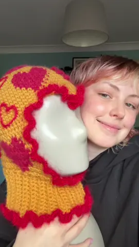 Balaclava #014 - Feb 2025 (valentines balaclava!) - made from wool + brushed alpaca with mohair details