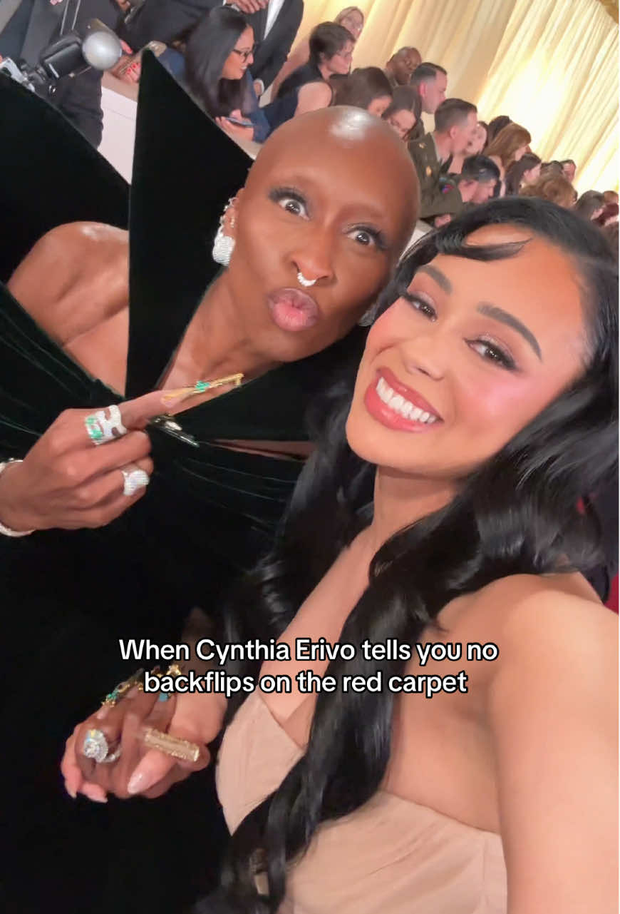 I’m sat @Cynthia Erivo 😂#Oscars2025 @The Academy 