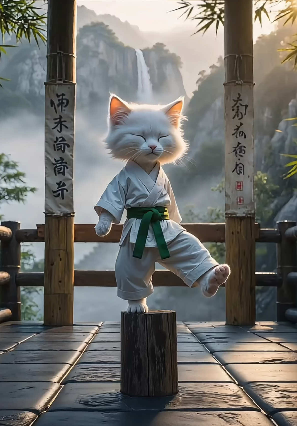 Whiskers Jr. Becomes the Karate Cat!!!🙀🐾🥋  #cat #ai #bully #karate #cutecat #shortfilm #meow #cute #funny #sad #catsoftiktok 