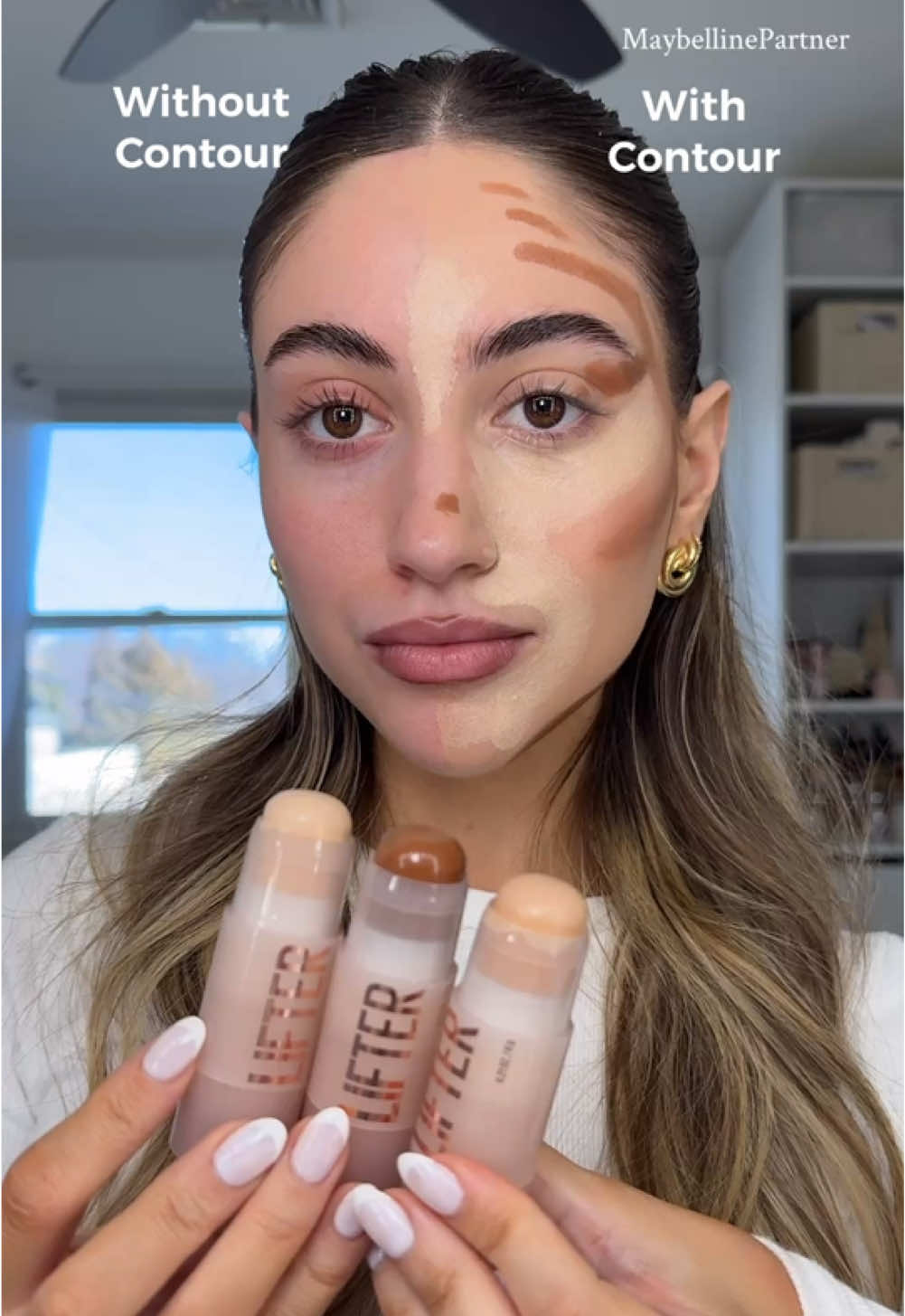 one product that does it allll✨ @Maybelline NY Lifter Stix are SO blendable & easy to use! #MaybellinePartner #makeup #makeuptok #contour 