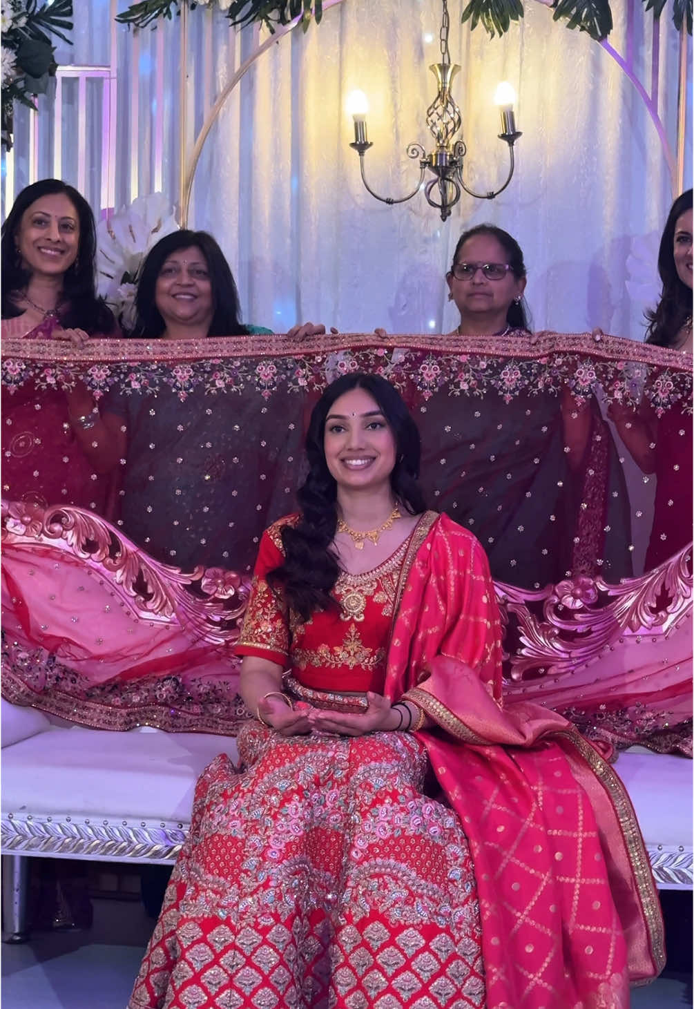 Karuna’s Chunni ceremony 🥹  #chunni #fyp #fy#fypシ゚ #engaged #lehenga #chunniceremony #couple #prewedding #indianwedding #punjabi #punjabisong #indianwedding #indiantiktok #desitiktok #desi #Love #red #family #content #eventscontent #contentcreation #content 