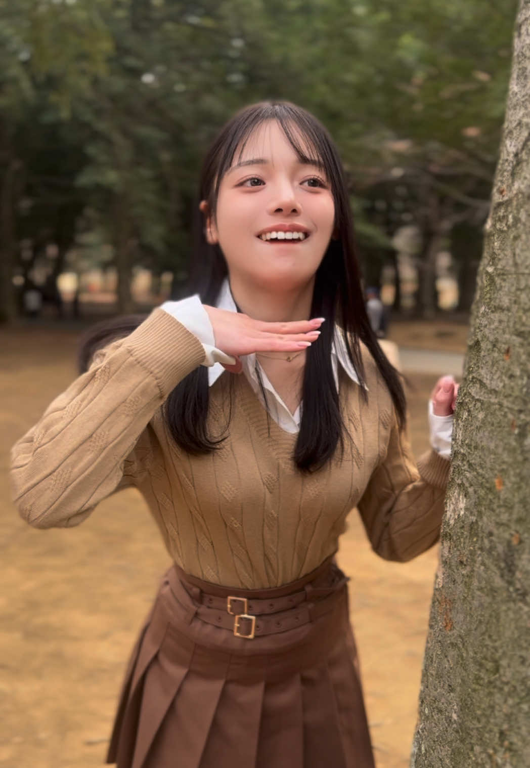 あいーん😬 #代々木公園 #河津桜 #オフショット #fyp 