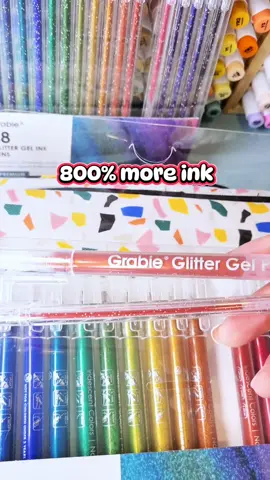 Grabie's new Jumbo glitter gel pens has 800% more ink compared to their regular glitter pens!🤩✨ #glittergelpens #glitterpens #jumboglitterpens #grabie #artsupplies #penset #coloring #colouring #glittercoloring #coloringideas #coloringtechniques  @grabieofficial 