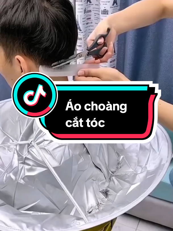 Áo choàng cắt tóc tại nhà cho bé và người lớn #aochoangcattoc 