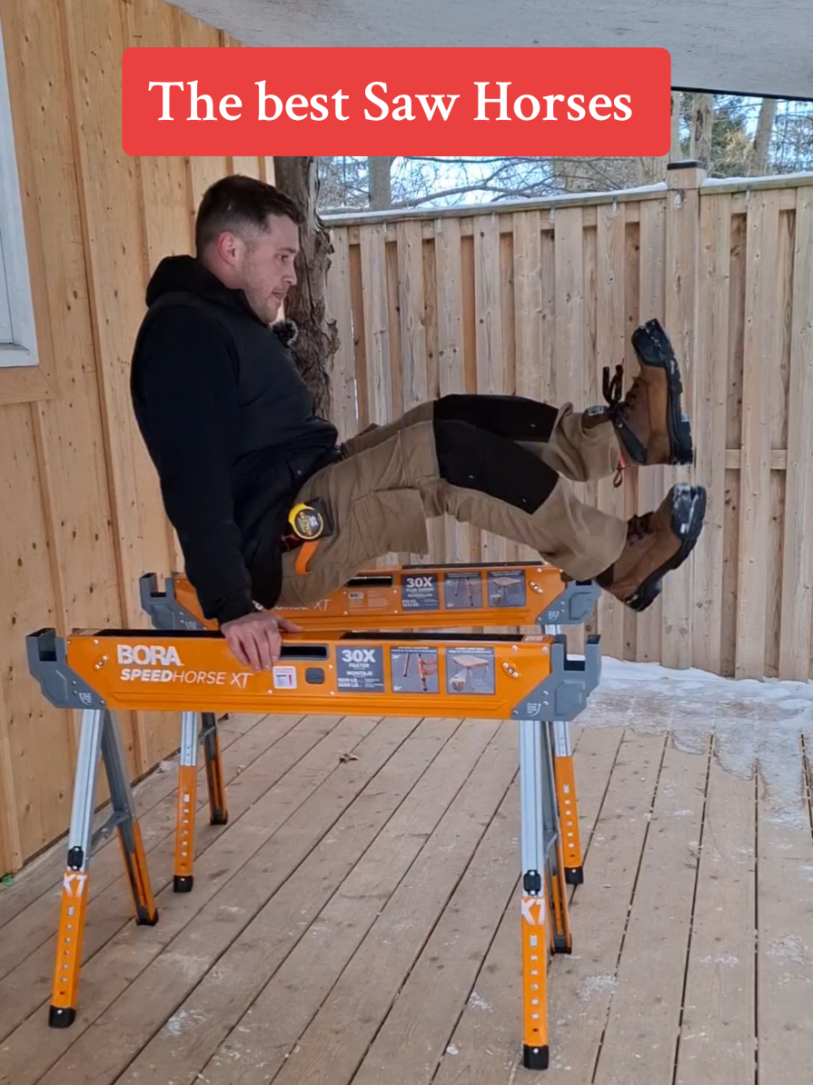 These are the best saw horses I've ever used. They unfold with the push of a buttom, are extremely heavy duty and fold up quick & easily. Plus there are all kinds of other awesome features. #diyprojects #tools #tooltips #toolsofthetrade #toolmaking #carpentry #carpentryskills #carpentrywork #carpentrytools #renos #homerenovation #renovationtools #homeprojects #framing #framer #diyprojects #handymanservice #drywaller #drywalltools #bluecollarlife #toolstoday #sawhorse 