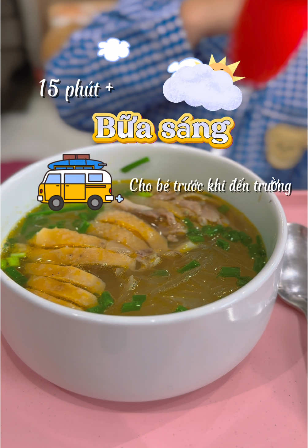 Bữa sáng: miến gà / bữa sáng cho bé #nauncungtingting 