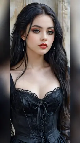 Camilla Bennett. Dark elegance in leather detail. 🖤 The charm of the Gothic style and the mysterious look is more than just an image, it's a mood. How is your style? 🌙✨ #darkbeauty #gothicstyle #blackdress #mysticalaesthetic #darkromance #lacecorset #elegantgoth #vampirevibes #femmefatale #gothfashion #darkaesthetic #midnightqueen #mysticcharm #alternativebeauty #moodyvibes