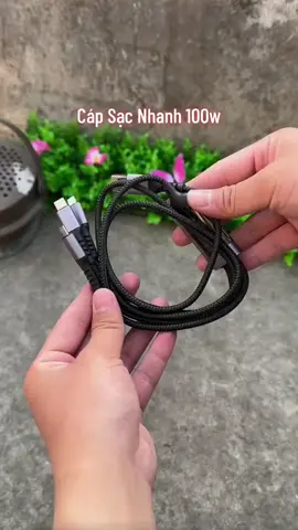 Cáp Sạc Nhanh 100w, Dây Sạc Tự Ngắt Bọc Dù 100W Tích Hợp 3 Cổng Micro Usb Type C 3 In 1
