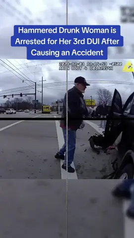 Hammered Drunk Woman is Arrested for Her 3rd DUI After Causing an Accident #cops #copsoftiktok 