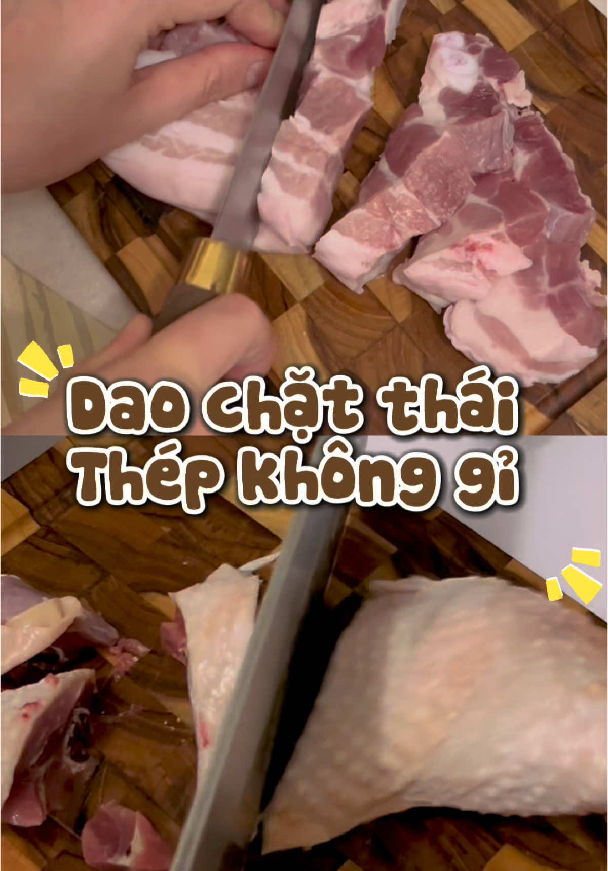 Bộ dao chặt thái quá ok so với giá tiền #daothai #daochatxuong #thepkhonggi #dobep #foryou 