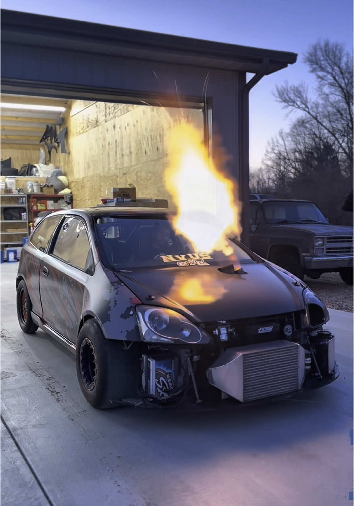 Little 2 step testing with the new AEM infinity. Gotta change some things then we’ll be ready!😎🔥 • #ep3 #honda #civic #sfwd #dragracing #k20 #k24 #turbo #2step #launchcontrol 