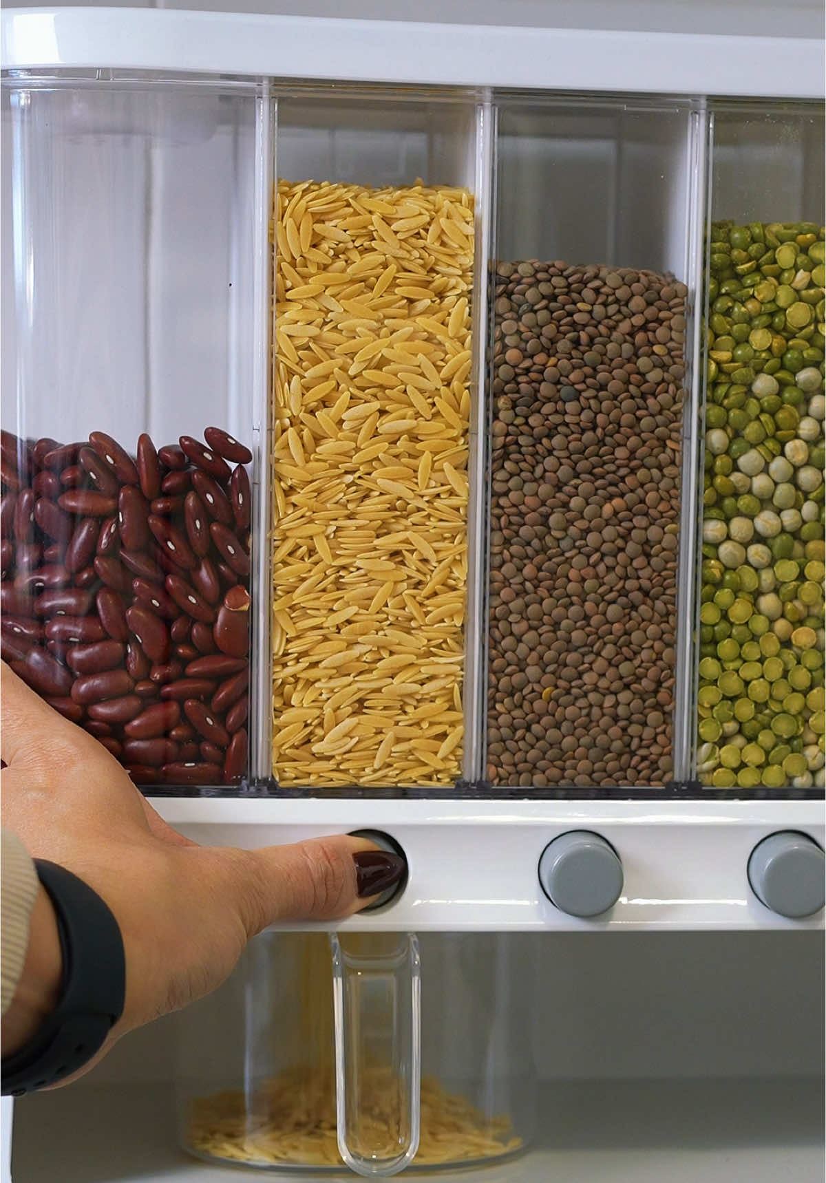 Rice dispenser: Una de las mejores compras que ha hecho para organizar mi cocina, este dispensador de arroz es súper práctico, cómodo y queda genial, además puedes almacenar también  todo tipo de cereales. Me encanta  #rice #kitchengadgets #dispenser #organizar #gadgets #tipsdecocina #asmr #asmrvideo 