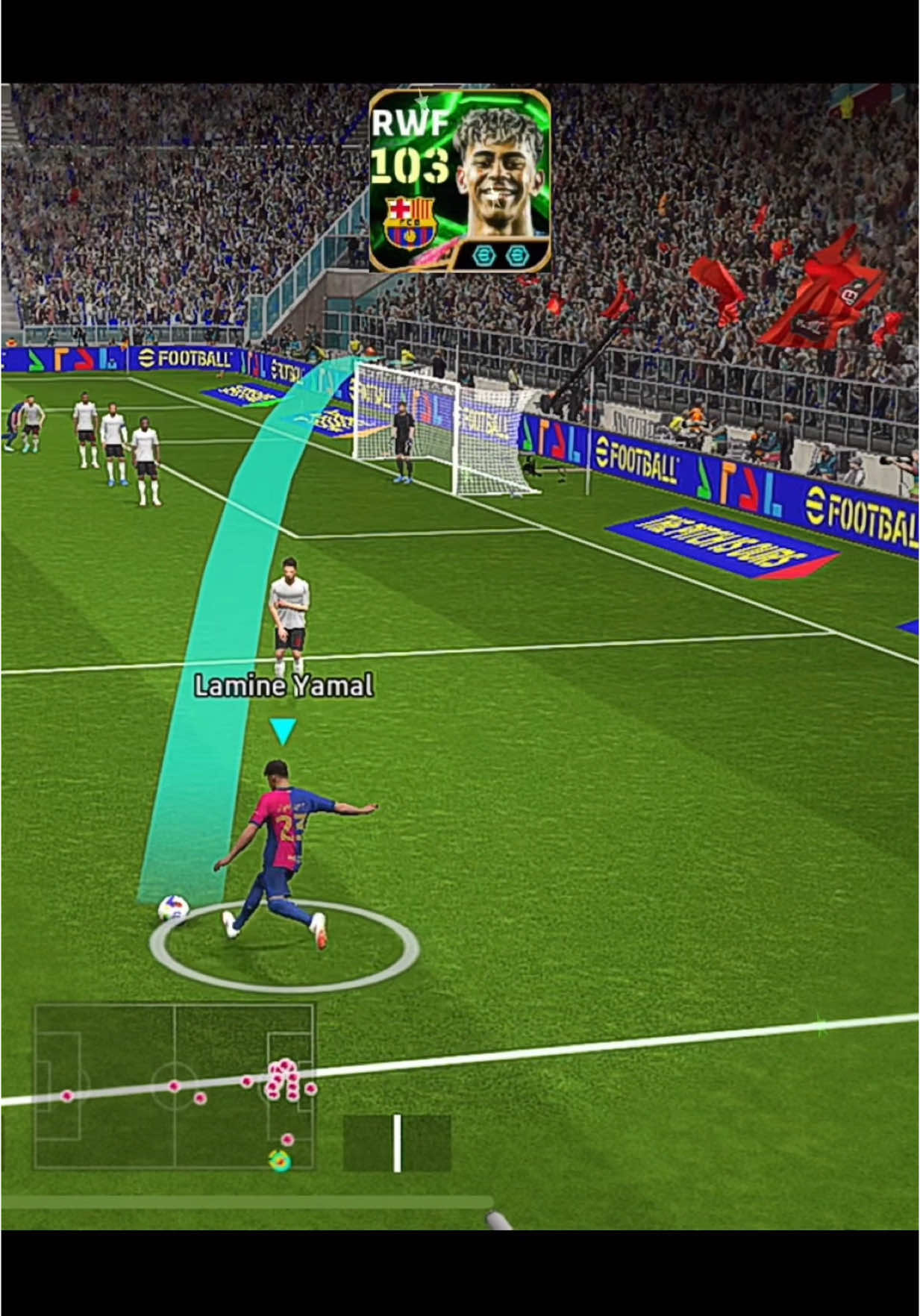 Lamine Yamal efootball 2025 free kick🛟🏹 #efootball #efootball2025 #pes #pes2021 #efootball2024 #yamal