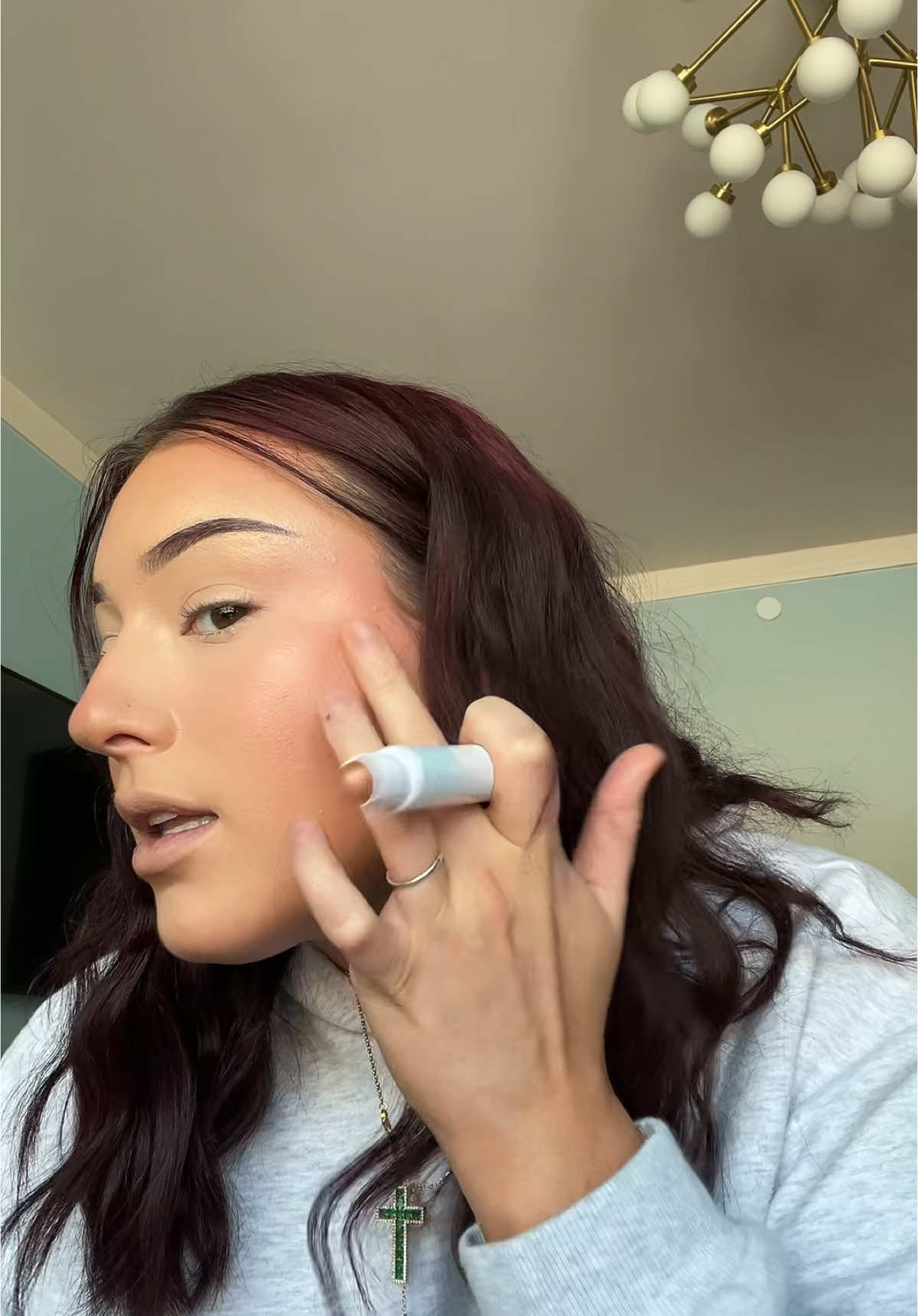Trying @Haus Labs by Lady Gaga new glassy highlighter balm 👀 @sephora #ad