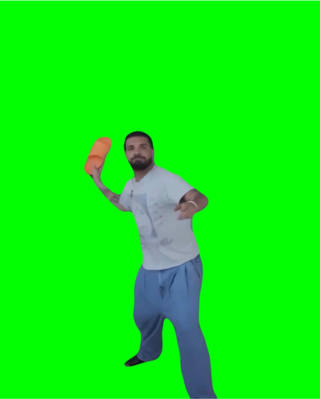 Drake thowing a Slipper at the Drone meme