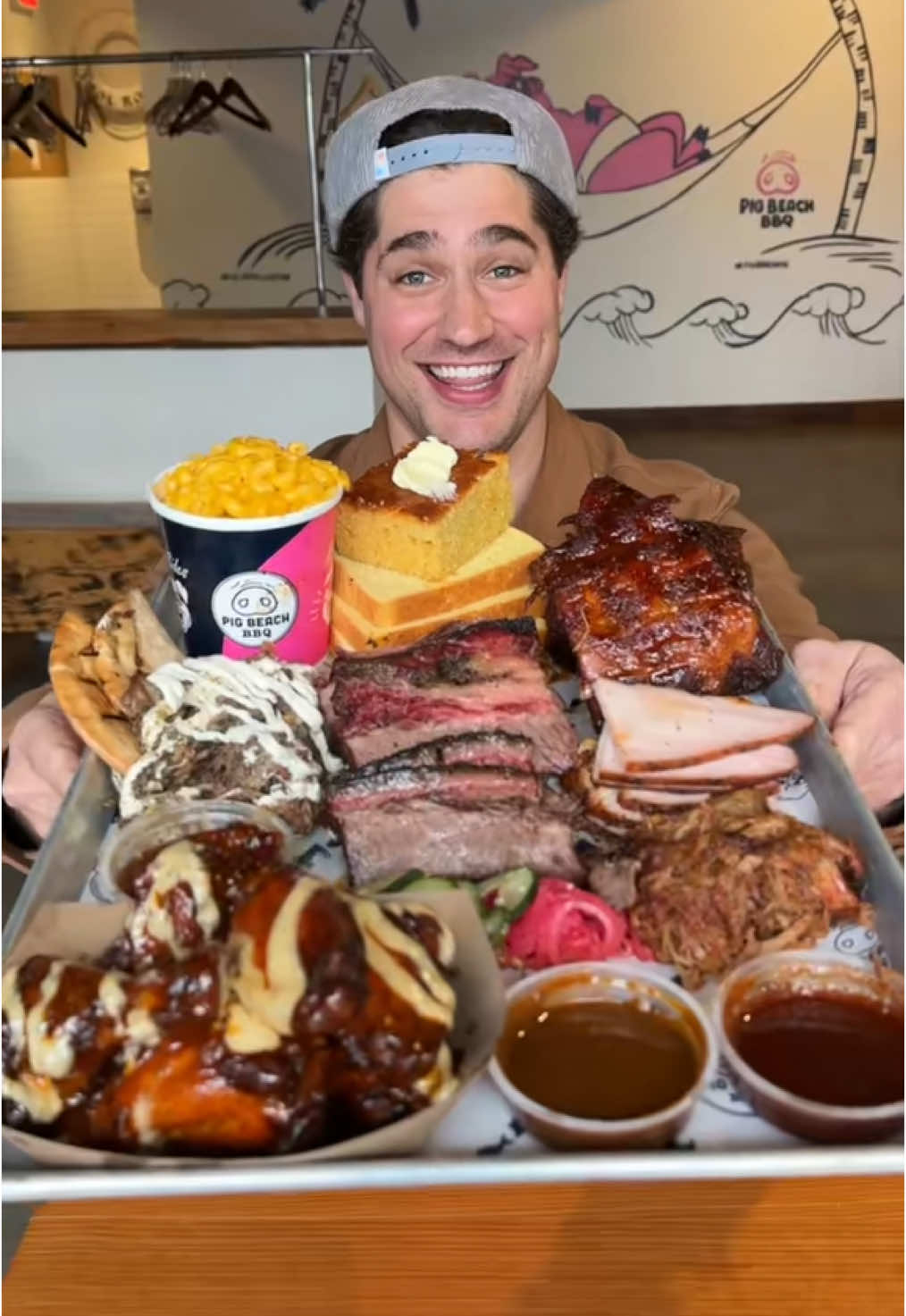 A delicious BBQ FEAST at Pig Beach in Astoria, Queens NYC! 🔥🔥 #DEVOURPOWER #fyp #foryou #foodtiktok #pigbeach #foodies #foodblog #meat #bbq #bbqtok #barbecue #brisket #macncheese #wings #astoria #queens #pigbeach #meatwithmyman 