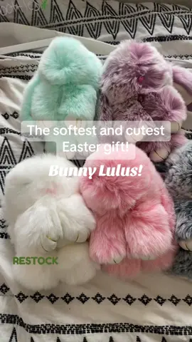 Bunny Lulus are restocked and going fast!! These are are cutest and softest bunnies on the market! #bunnies🐰 #bunnylulu #easterbasket #eastergifts #eastergiftsforkids #fluffybunny 