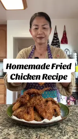 Homemade Fried Chicken  របៀបប្រឡាក់ស្លាបមានចៀន Ingredients: 10-12 whole wings. 1 tbsp chicken bouillon powder. 1 tsp salt. 1/2 tsp sugar. 1 tsp black pepper. 2 tsp sesame seed. 1/2 cup Tom Yum flour . 👉 Stovetop: deep fry with vegetables oil at 350 degrees until nice and golden. 👉 Double fry for extra crunch. #ypfッ #friedchicken #Recipe #homecooking #momrecipe #sovannascooking #cambodianmom 