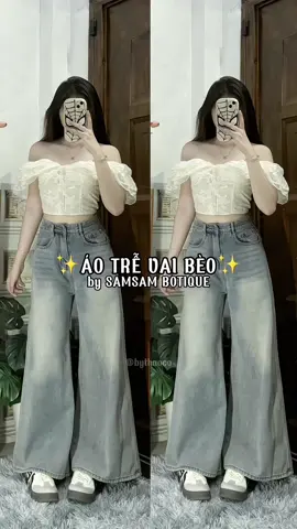 áo trễ vai bánh bèooo #xh #fyp #review #viral #haul #thoitrangnu #bythaoco #aotrevaixinh 