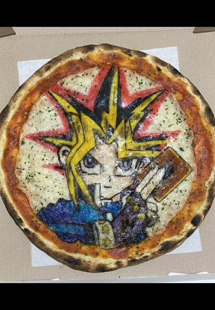 Yu-Gi-Oh! #pizza #yugioh #thincrustpizza #pizzaart #nickyatspizza 