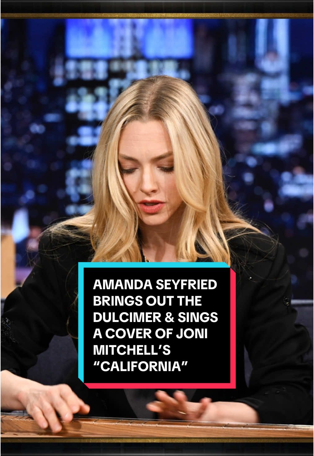 Amanda Seyfried brings out the dulcimer and sings a cover of Joni Mitchell’s “California”! #FallonTonight #TonightShow #AmandaSeyfried #JoniMitchell #JimmyFallon 