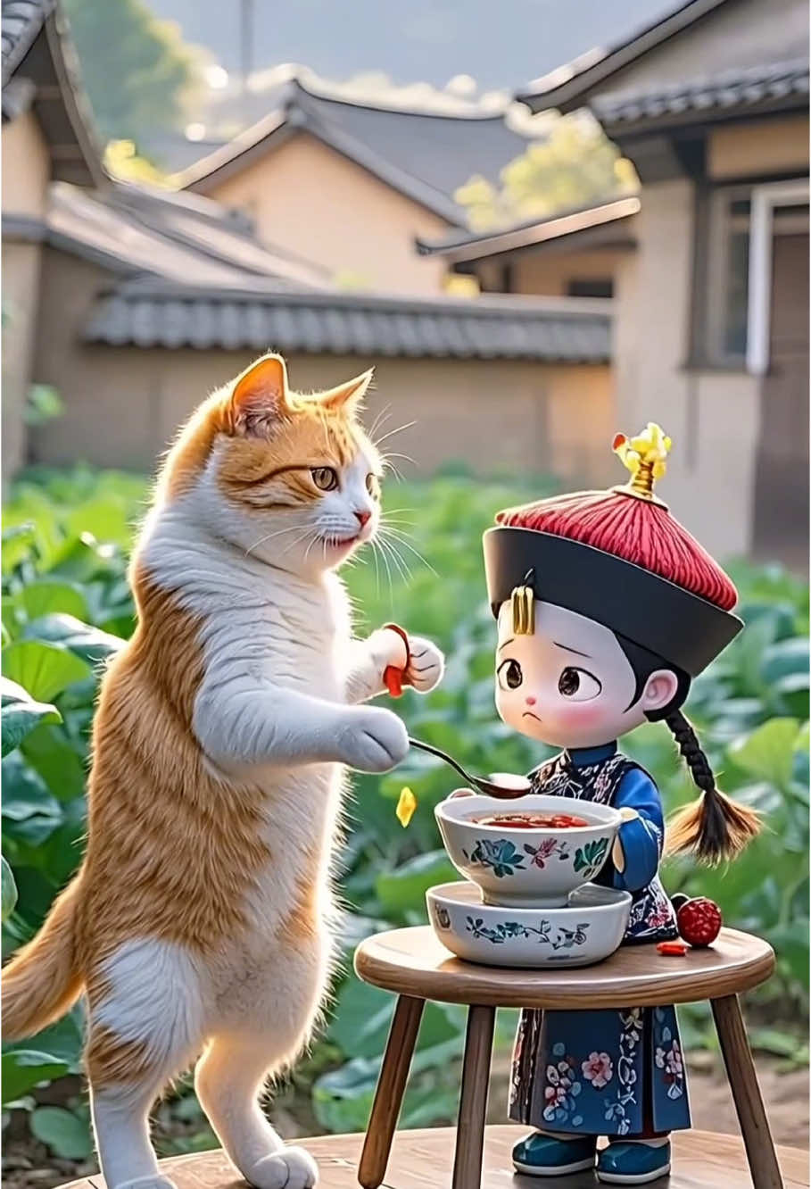 “Master Cat’s Unexpected Encounter with a Little Zombie!”#cat #animals #funnycats 