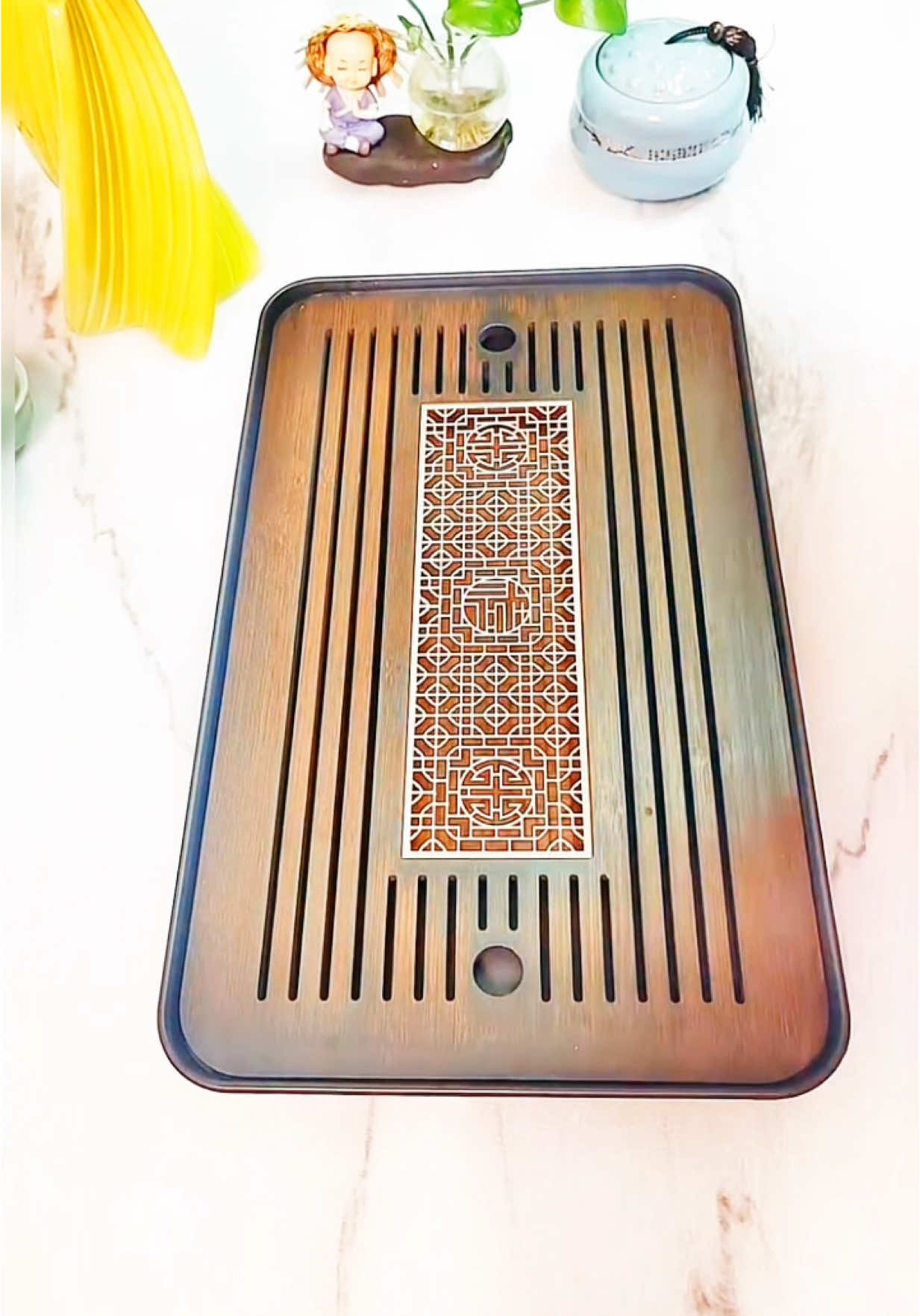 Khay trà cao tre cao cấp size 