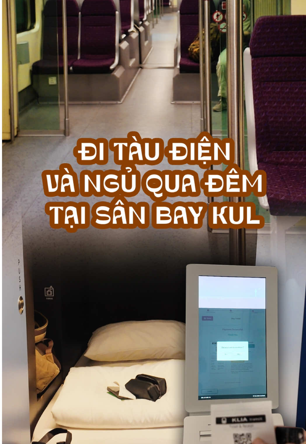 Quá cảnh qua đêm tại sân bay Kuala Lumpur thì đi tàu và ngủ qua đêm như thế nào? #quacanh #reviewsanbay #reviewmalaysia #malaysia #malaysia #sanbay #reviewkhachsan #traveltiktok #dulich #taudien #train #tvlkvn