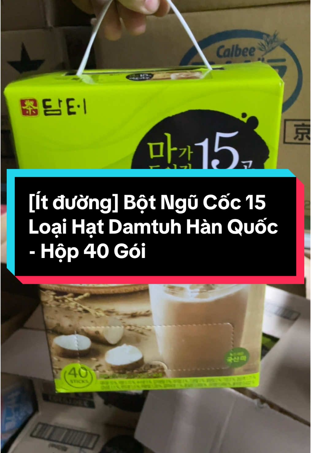 [Ít đường] Bột Ngũ Cốc 15 Loại Hạt Damtuh Hàn Quốc - Hộp 40 Gói