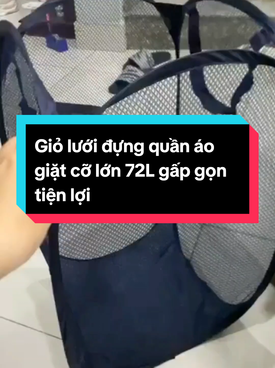 Giỏ lưới đựng quần áo giặt cỡ lớn 72L gấp gọn tiện lợi #docxin #tuiluoi #tuidungquanao #sotdungquanao #giodungquanao #reviewdogiadung #xuhuongtiktok 