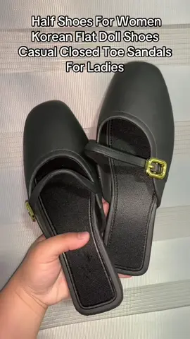 Half Shoes For Women Korean Flat Doll Shoes Casual Closed Toe Sandals For Ladies#tiktokaffiliate #tiktokviral #fypage #foryoupage #fashionshoes #fylpシviral 