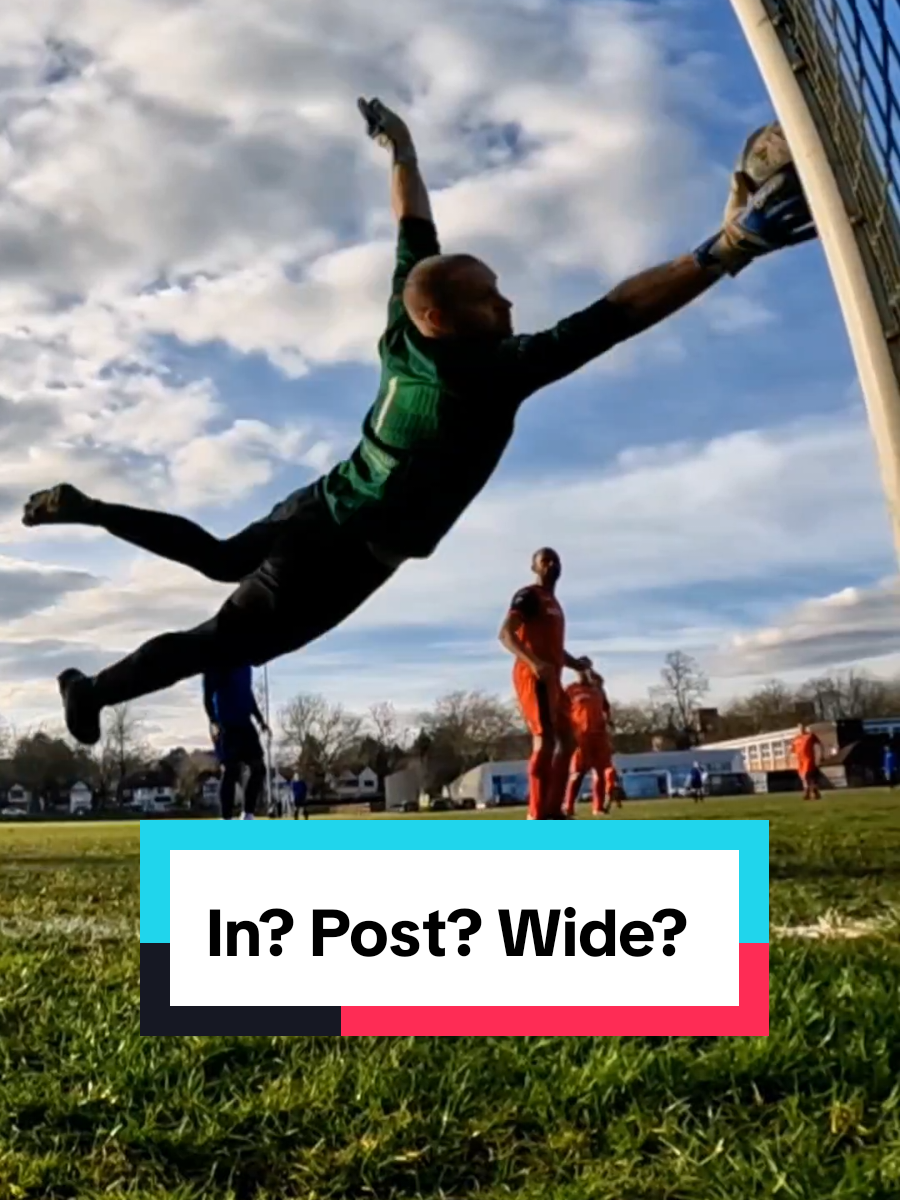 Was this going In? Post or Wide? A safe from dad's game this week. #oneglove #yesollie #fatherandson #goalkeeper 