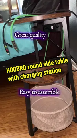 The best little side table!  #hoobro #sidetable #homedecor #chargingstation #loveit #easytoassemble #greatquality #fyp #linkedbelow🛍⏬️👇 