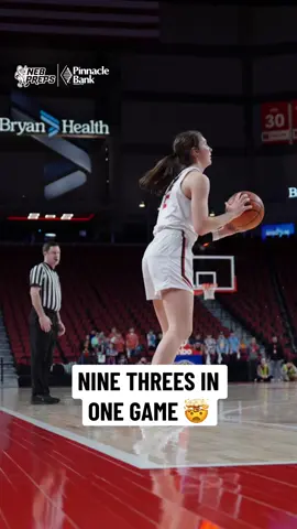 New record alert! 🚨  Madalyn Dolliver sets a new state tournament record with nine three-pointers in a game. #nebpreps #omaha #nebraska #basketball #record #highschool #highschoolbasketball 