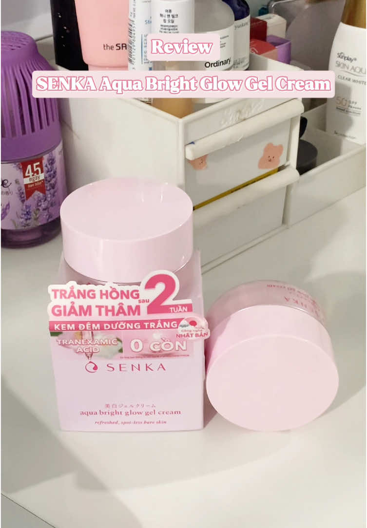 Kem dưỡng trắng da ban đêm SENKA Aqua Bright Glow Gel Cream #xuhuong #review #xuhuongtiktok #kemduongtrangda #senka #skincare 
