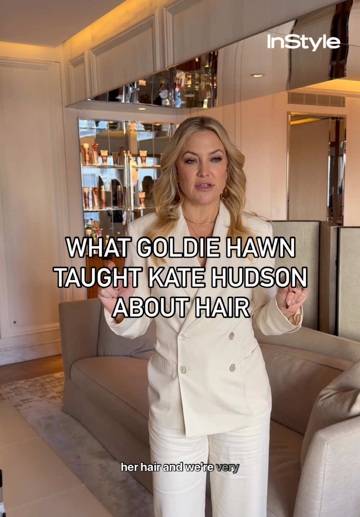 #KateHudson has picked up a few hair hacks through her long career in #Hollywood—but some of her best were from her mom, #GoldieHawn. InStyle's @Lauren Valenti caught up with Kate Hudson in honor of her partnership with @Joico Hair Care and talked all things mother-daughter hair rituals, touching on all things volume and velcro rollers. What piece of Hawn's hair tips suprised you the most?